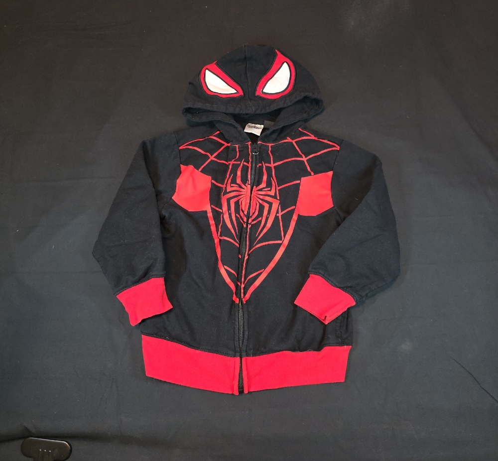 MARVEL Spiderman Miles Morales Big Boys Zip Up Hoodie Jacket Size Small